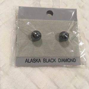 Alaska black diamond pearl earrings